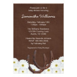 Western Horseshoes and Daisies Baby Shower Personalized Announcement