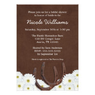 Western Horseshoes and Daisies Bridal Shower Invite