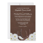 Western Horseshoes and Daisies Wedding Invitation