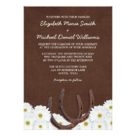 Western Horseshoes and Daisies Wedding Invitation