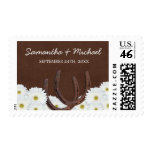 Western Horseshoes and Daisies Wedding Postage Stamp