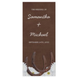 Western Horseshoes and Daisies Wedding Program Rack Card Design