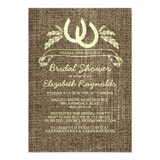 Western Horseshoes Bridal Shower Invitations Zazzle