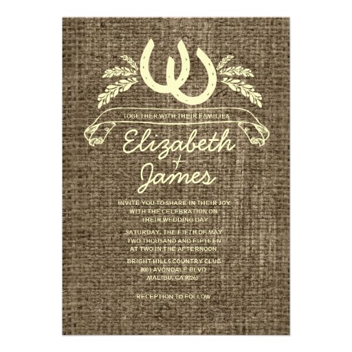 Western Horseshoes Wedding Invitations