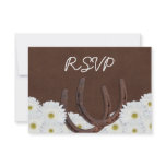 Western Horseshoes Wedding RSVP Response Card Custom Announcement