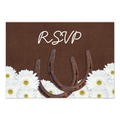 Western Horseshoes Wedding RSVP Response Card Custom Announcement