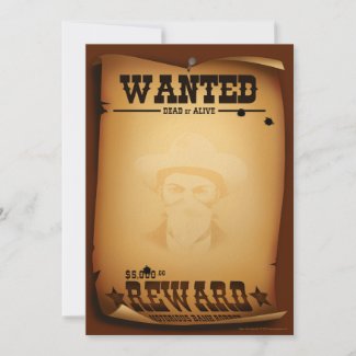 Western Invitations Wanted Poster Stationery zazzle_invitation