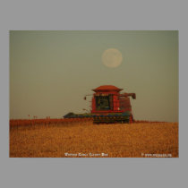 Western Kansas Harvest Moon posters