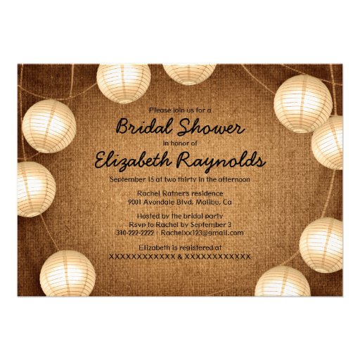 Western Lantern Bridal Shower Invitations