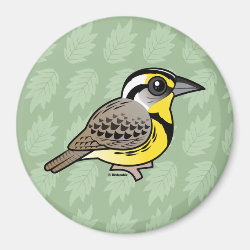 Western Meadowlark Round Magnet