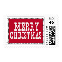 Western Merry Christmas Stamp