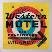 Western Motel Target Print posters