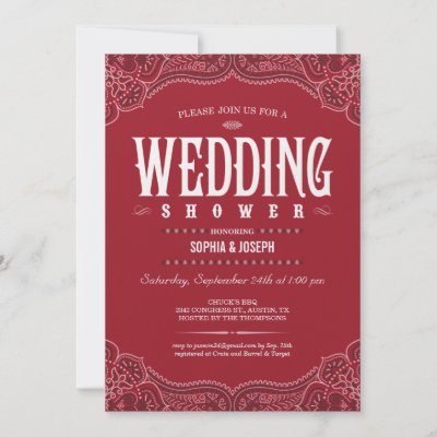 Western Paisley Wedding Shower Invitations