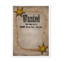 Western party Invite postcards