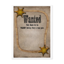 Western party Invite postcards
