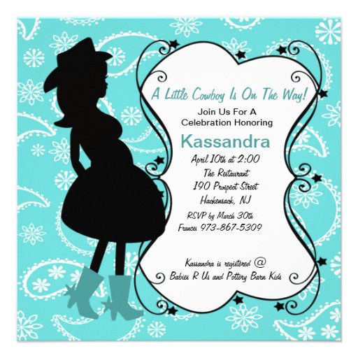 Western Pregnant Mama to Be Baby Shower Invitation