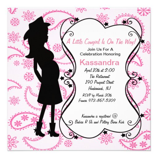 Western Prego Mama to Be Baby Shower Invitation