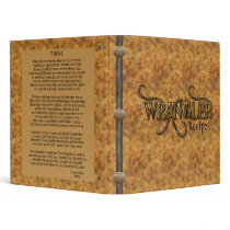 Western Recipes Cookbook Binder