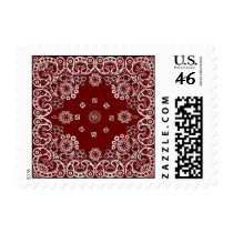 Western Red Bandana Postage Stamps