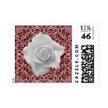 Western Red Bandana White Rose Stamps