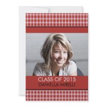 Western Red Checker Photo Graduation Announcement