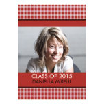 Western Red Checker Photo Graduation Announcement