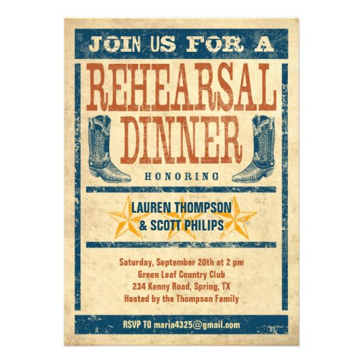 Western Rehearsal Dinner Invitations