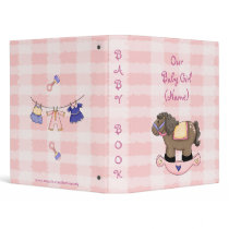 Western Rockin Horse Girl Baby Book Album Avery Bi Vinyl Binder