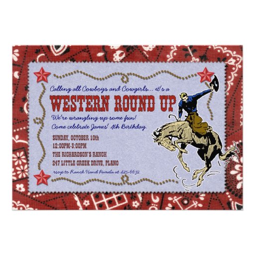 Western Round Up Party Invitation