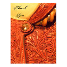 Western Saddle Country Thank You Postcard