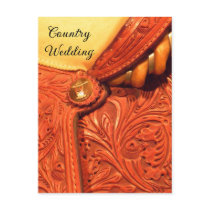 Western Saddle Country Wedding Announcement Post Card