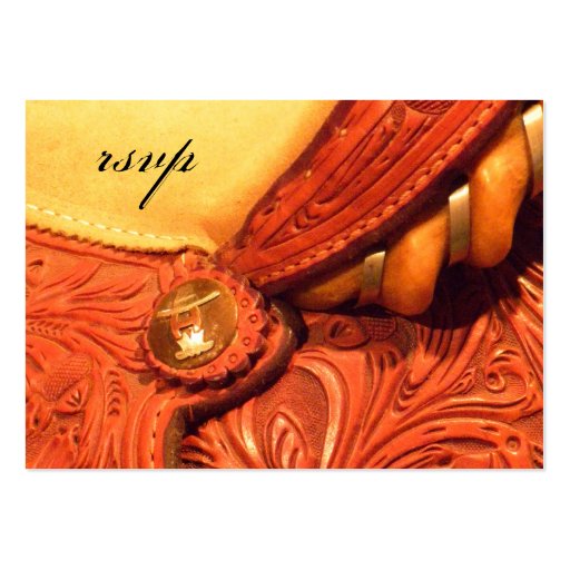 Western Saddle Country Wedding RSVP Response Card Business Card