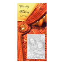 Western Saddle Country Wedding Save the Date Custom Photo Card