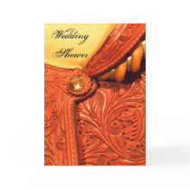 Western Saddle Country Wedding Shower Invitation Card