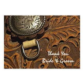 Western Saddle Country Wedding Thank You Note Invitations