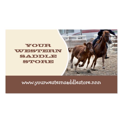 Western Saddlery business card (front side)