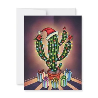 WESTERN SAGUARO CHRISTMAS TREE PARTY INVITATION