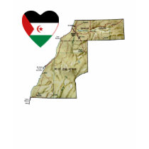 Western Sahara Flag Heart and Map T-Shirt
