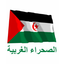 Western Sahara Waving Flag with Name in Arabic t-shirts