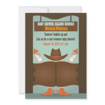 Western Saloon Baby Shower Personalized Invites