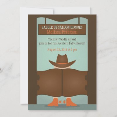 Western Themed Baby Shower Invitations on Behind Doors Of A Saloon  Very Fun For Any Western Themed Baby Shower