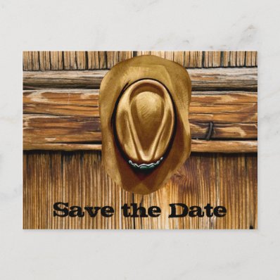 Western Save the Date Wedding Cards Post Card