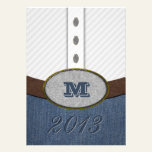 Western Shirt and Denim Monogram Belt Buckle Grad invitations