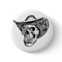 Western Skull Pinback Button