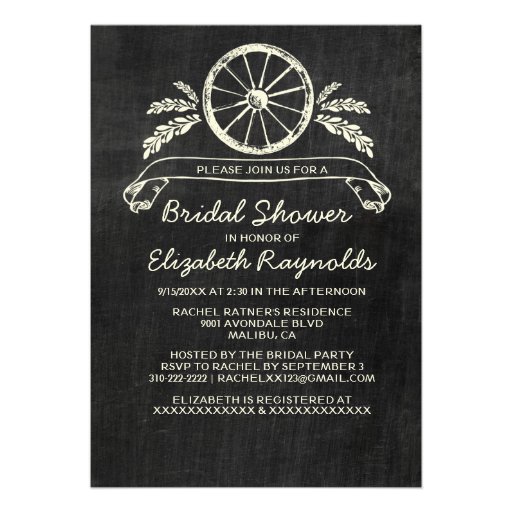 Western Slate Bridal Shower Invitations