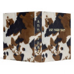 Western Style Cowhide Print Notebook Binder