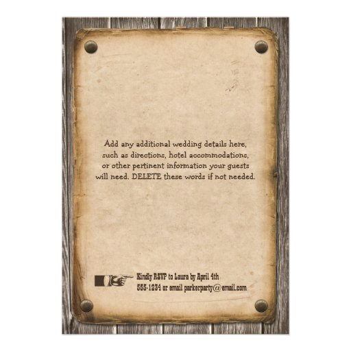 Western Style Eat, Drink and Get Hitched Wedding Custom Invite