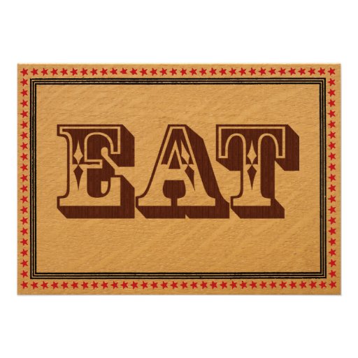 Western Style Reception PartyDinner Menu Personalized Invitations