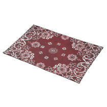 Western Style Red Bandana Dinnerware setting Placemats