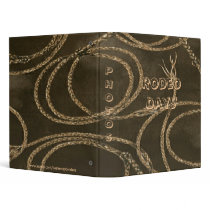 Western Style Rope W/Leather Look Print Binder